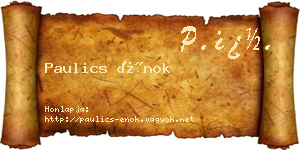 Paulics Énok névjegykártya